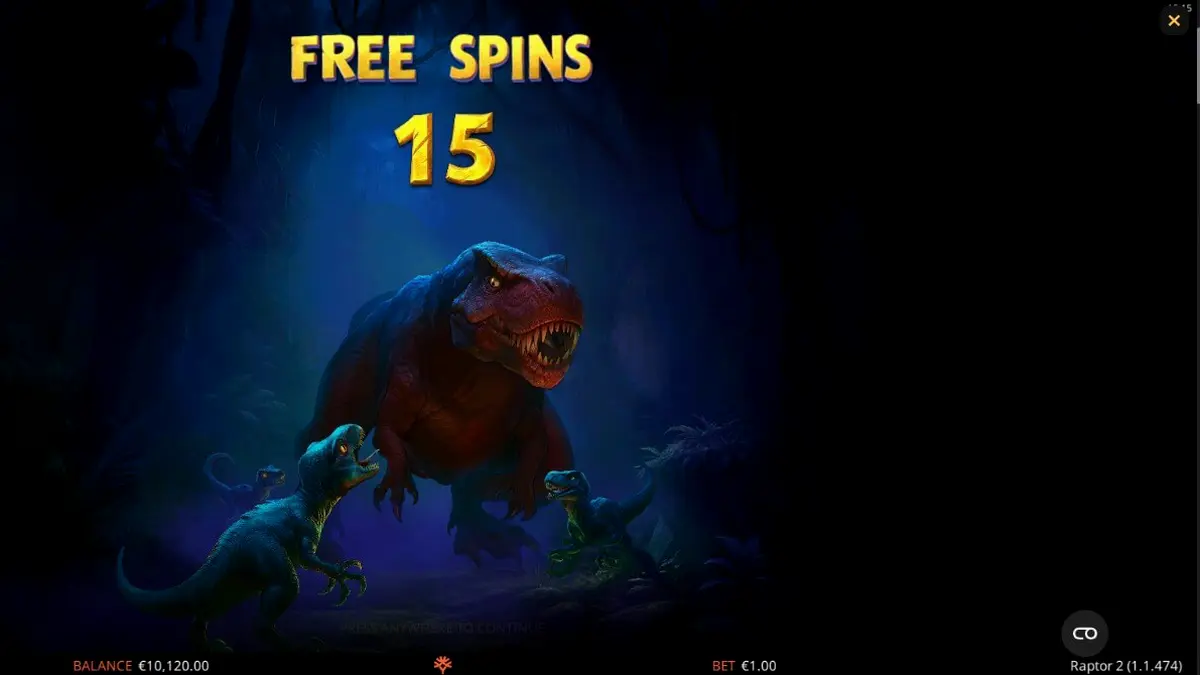 Tampilan layar permainan slot Raptor 2 DoubleMax pada perangkat seluler