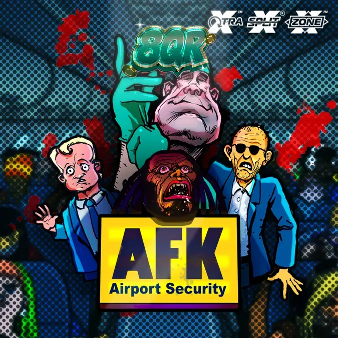 Tampilan visual slot AFK Airport Security dengan elemen bertema bandara dan simbol kartun yang dinamis.